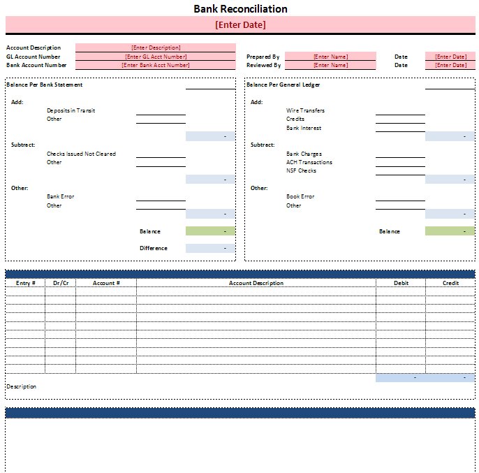 Free Excel Bank Reconciliation Template