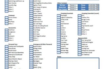 camping checklist