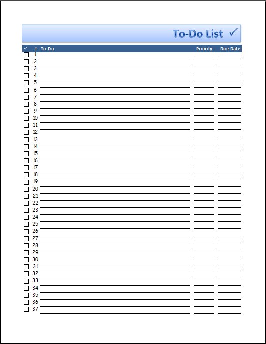 Free To Do List Templates