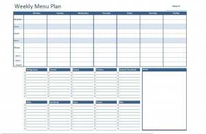 Weekly Menu Plan Excel Template