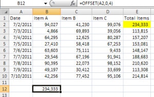 Excel Offset Function 2