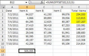 Excel Offset Function 3