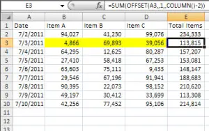Excel Offset Function 6