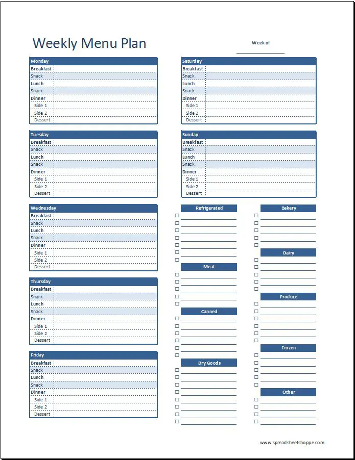 Weekly Menu Plan Template v2