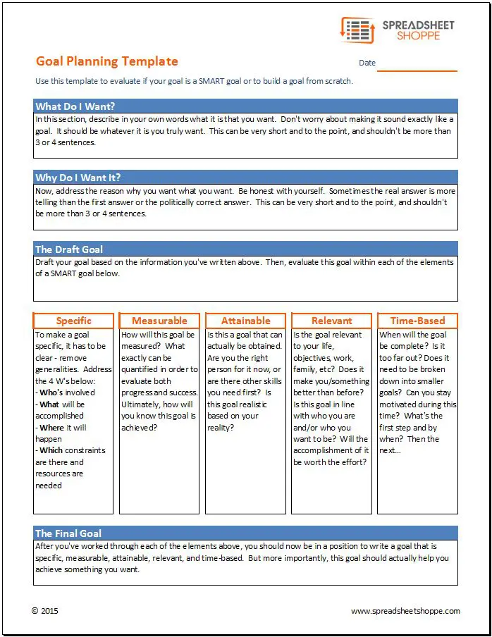 Goal Planning Template