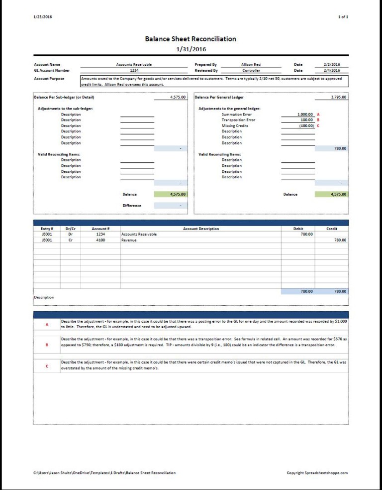 Balance Sheet Reconciliation Template Https www spreadsheetshoppe Balance Sheet Reconciliation Template Https www spreadsheetshoppe