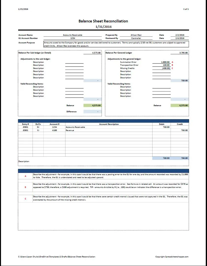 Bank Reconciliation Formula  Examples with Excel Template