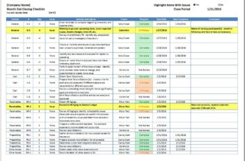 Month End Close Checklist