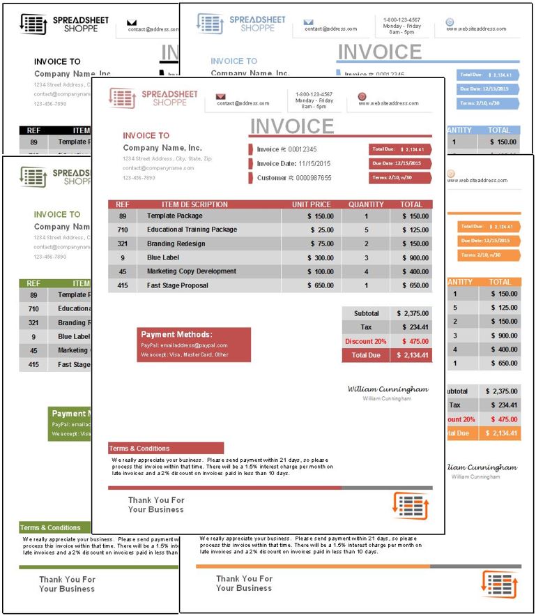 Invoice Template Everest All Colors