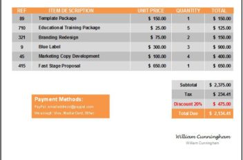 Invoice Template Everest Orange