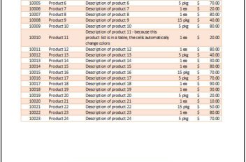 Price List Template