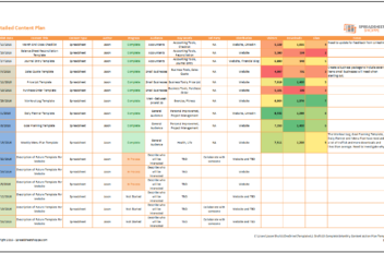 Monthly Content Action Plan Template