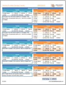 Service Provider Savings Tracker