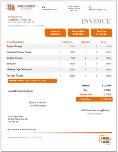 Denali Invoice Template - Orange
