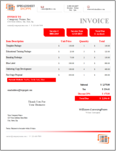 Denali Invoice Template - Red