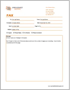 Fax Cover Sheet Template