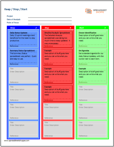 Keep Stop Start Template Download