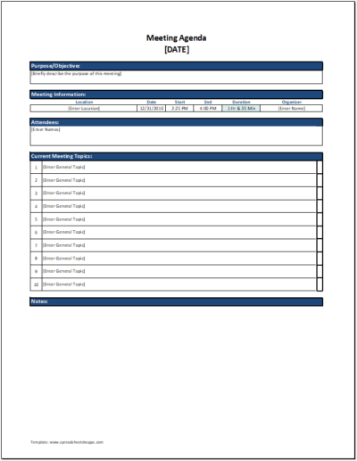 Simple Meeting Agenda Template Download